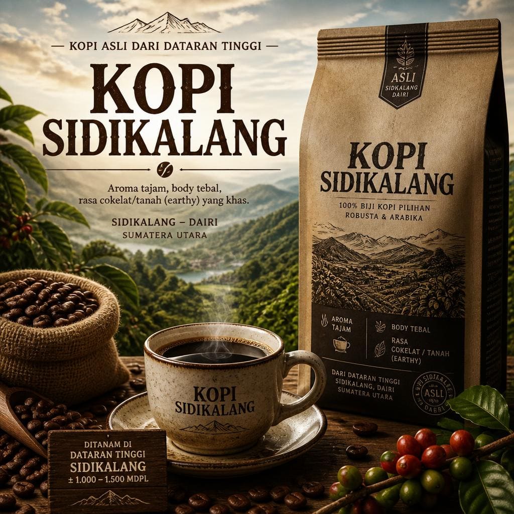 Kopi Sidikalang Warkop 88 dengan rasa kopi hangat yang khas